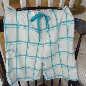 Aqua & White Boardshorts